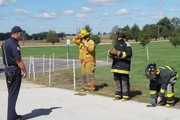 Fire-Rescue-EMS Students outside working on skills